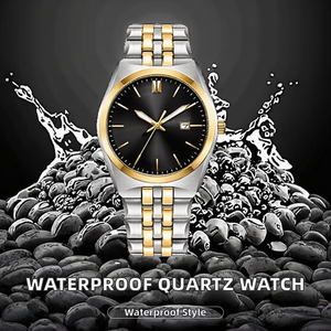 Hot Selling Luxury Leather Strap Men's Waterproof Quartz <b>Watch</b> with Glass Dial Pointer Big Dial Alloy <b>Case</b> Custom Logo - Product Image 2