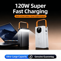 Batterie externe à charge rapide 120W, chargeur portable 100000mAh, grande capacité, extérieur, diffusion en direct, personnalisable