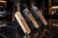 Diffuseur d'arômes magnétique de luxe en métal pour voiture, rechargeable, en bois de noyer et alliage de zinc
