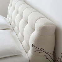 Stoffbett Modern Minimalistisch Anpassbare Farbe Echtes Leder Polsterung Kühlfunktion Luxus Schlafzimmermöbel