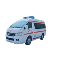 Nouvelle ambulance médicale FOTON, prix d'usine, 4x2, manuelle, essence, EURO 5, rouge + blanc, équipement médical, 3-8 m, lumières et sirène d'urgence