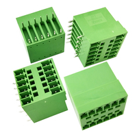 Bloc de bornes mâle-femelle pour PCB, double rangée, droit/à angle droit, avec connecteur à ressort, en PA66 vert 3,81 mm, directement de l'usine et à prix bas
