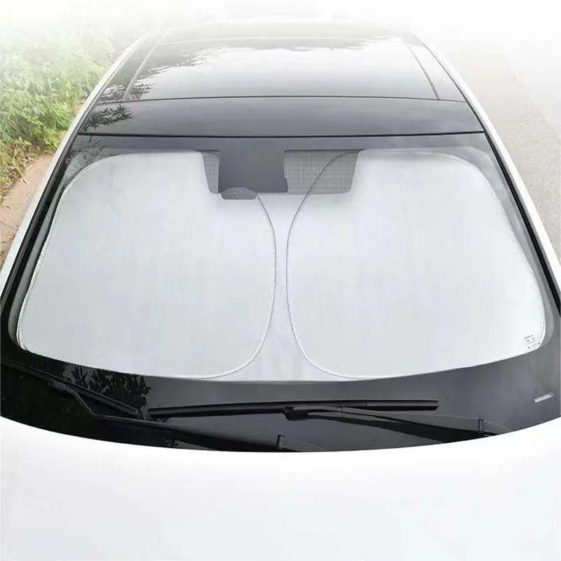 Viseira de proteção solar UV para carros com revestimento prateado de titânio, viseira personalizada para pára-brisa dianteiro, guarda-sol para janela frontal de carro