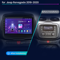 Radio Mobil Junsun Carplay Android Auto untuk Jeep Renegade 2016-2020, Pemutar DVD Mobil untuk Jeep Renegade 2016-2020, Stereo Radio Mobil