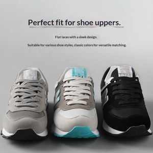 Lacets classiques en polyester de qualité pour baskets, plats <span class=keywords><strong>et</strong></span> élastiques, largeur 8 mm, blanc <span class=keywords><strong>et</strong></span> noir, longueurs 100/120/140/160 cm - Product Image 3