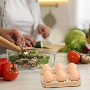 Support à œufs en bois rustique haut de gamme avec logo personnalisé <span class=keywords><strong>pour</strong></span> réfrigérateur, portable <span class=keywords><strong>pour</strong></span> œufs farcis, rangement et présentation de poulet, plateau à œufs en bois - Product Image 5