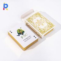 Jeu de cartes de poker de luxe imprimé sur mesure, design classique, papier doré, cartes à jouer pour le divertissement, certifié FSC