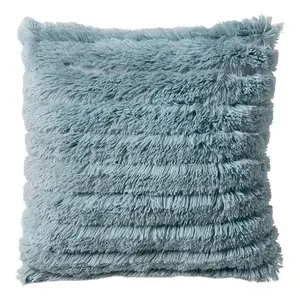 Cojín Cuadrado Celeste de Piel Sintética Lavable, Almohada Decorativa Minimalista - Product Image 1