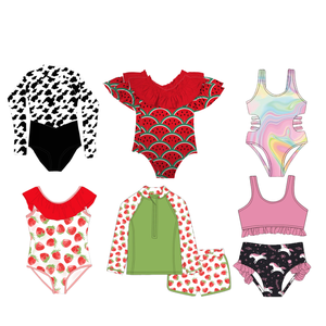 पुनर्नवीनीकरण Upf50 + कपड़े कस्टम डिजाइन मुद्रित बच्चे लड़की Swimwear के बच्चों 2 टुकड़े बिकनी Swimsuits - Product Image 1