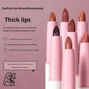 Lápiz Labial Mate de Terciopelo DEROL Transfronterizo con Doble Uso para Contorno y Realce de la Forma, Tamaño Regular, Modelo <span class=keywords><strong>DR</strong></span>-109 - Product Image 2