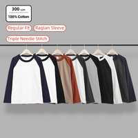 T-shirt à manches longues en coton 100% pour homme SS261383, coupe classique, couleur contrastée, logo personnalisé