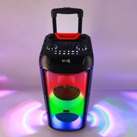 Vente en gros directe usine : Enceinte portable sur chariot 60W avec Bluetooth, double haut-parleur 8 pouces, RGB coloré, fonction karaoké et TWS, pour KTV domestique