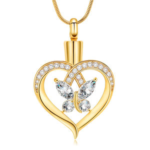Jijd40033 nuovo 2024 ho una farfalla gemma nel mio cuore gioiello in acciaio inossidabile cremazione personaggio osso cenere cremagliera ciondolo Souvenir - Product Image 1