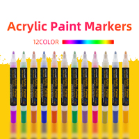 Marqueurs de peinture à double pointe, 12 couleurs, tons de peau, stylos de peinture acrylique pour l'illustration de portraits, la peinture sur roche, la peinture sur pierre