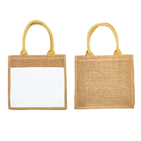 Sac fourre-tout carré en jute réutilisable vierge, couleurs assorties, pour promotion, mariage, fête et shopping