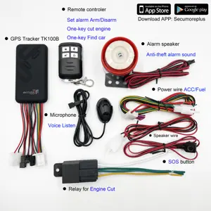 GT06 Traceurs GPS de véhicule de voiture Klaxon à une clé Télécommande 2G Traceur GPS de moto antivol Secumore Plus Application gratuite