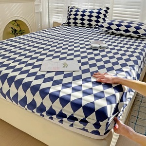 Couvre-lit double simple Simmons <span class=keywords><strong>Housse</strong></span> de protection antidérapante avec chapeau de lit fixe faisant des draps plats - Product Image 1