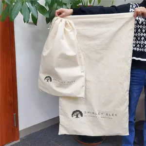 Wholesale Large Dust Bag For Handbag 100% Nature Cotton Drawstring Dustbag With Packaging XXL Canvas Cotton Drawstring Bag