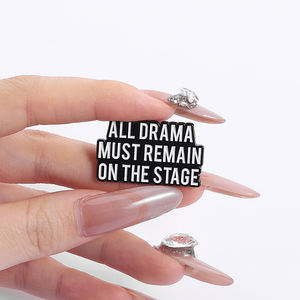 Humour Adulte <span class=keywords><strong>Proverbe</strong></span> Collection Épingles En Émail Tout Le Drame Doit Rester Sur La Scène Broche Revers Badge Drôle Bijoux Cadeau pour Les Amis - Product Image 1