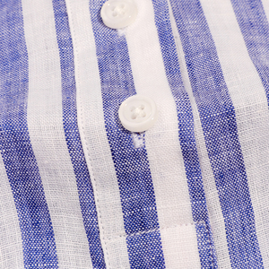 Camicia a righe a maniche lunghe da <span class=keywords><strong>uomo</strong></span> top da <span class=keywords><strong>spiaggia</strong></span> camicie di <span class=keywords><strong>lino</strong></span> Guayabera - Product Image 4