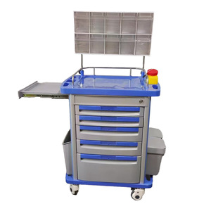 Hospital Trolley <b>5</b> <b>Drawer</b> Aluminum <b>Plastic</b> With Individual Lock For Medical Use XQ2014 E04 - Product Image 4