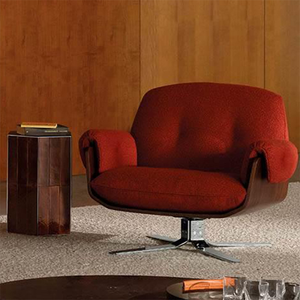 Poltrona Singola di Design Moderno VOXHOME per <span class=keywords><strong>Soggiorno</strong></span>, Sedia con Gambe in Acciaio Inox, Struttura in Legno Massello, Rivestimento in Velluto - Product Image 4