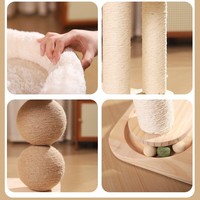 Grande structure d'escalade pour chat durable et antidérapante, avec colonne en rotin pour aiguiser les griffes. Balle à gratter multifonctionnelle pour chat