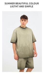 Bán Buôn Cổ Điển 230 GSM Axit Rửa Sạch T-Shirt Quá Khổ Đường Phố Hip Hop Phong Cách Người Đàn Ông Của T-Shirt Nặng Tùy Chỉnh Thiết Kế Logo - Product Image 4