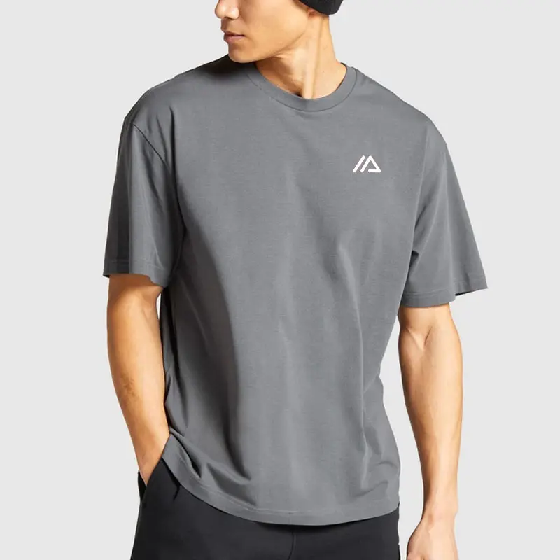Camiseta de manga corta de cuello redondo para hombre, camiseta de talla grande esencial