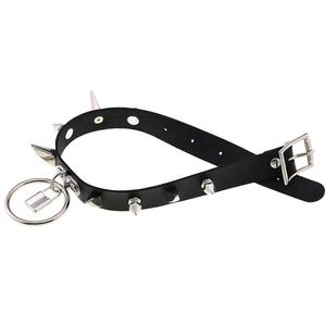 Colar de couro do punk <span class=keywords><strong>goth</strong></span>, colar de chifre ox, gargantilha sexy, feminino, de metal, com fecho em anel - Product Image 5