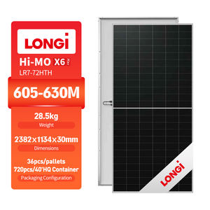 30 años de garantía Media celda 605 vatios 610 vatios 615W Paneles solares Longi Hi Mo 6 630W Panel solar Panel Solar Longi - Product Image 1