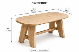 Table à manger ovale en teck massif, écologique, durable, imperméable, 6 places, style scandinave moderne, base à tréteaux pour salon - Product Image 5