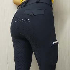 14 Colors Women Riding Pants Pockets Jodhours Females Silicone Breeches Equestrian Clothing