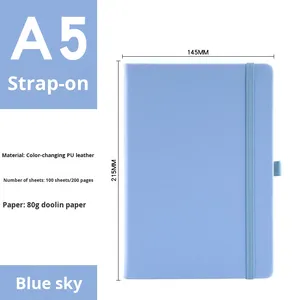 Cuaderno A5 de Tela con Logotipo Personalizado, Páginas Rayadas Coloridas, Encuadernación Cosida, Cierre Elástico, <span class=keywords><strong>para</strong></span> Estudiantes, Oficina y Negocios - Product Image 6