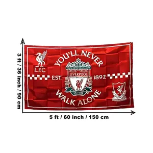 年终长袜3x5你永远不会独自行走旗帜红色促销足球俱乐部利物浦旗帜足球旗帜