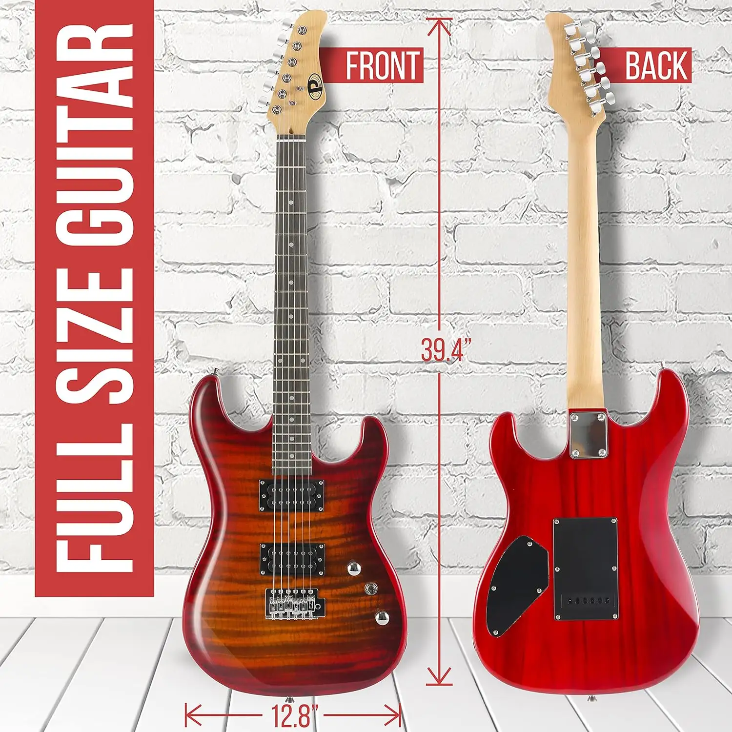 Đầy đủ-kích thước guitar điện Kit với amp Humbucker pickups và Maple trở lại/Side người mới bắt đầu bó với Acoustic Headstock