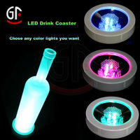 Sous-verre LED multicolore en ABS à piles avec détection de gravité, tapis lumineux clignotant pour bar, club, événement, lumière LED pour bouteille