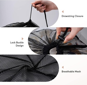 Pas cher personnalisé 27*35 pouces Machine à laver sac en <span class=keywords><strong>filet</strong></span> grand sac à <span class=keywords><strong>linge</strong></span> en maille <span class=keywords><strong>de</strong></span> polyester noir avec cordon <span class=keywords><strong>de</strong></span> serrage - Product Image 5