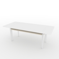 Ensemble de salle à manger d'extérieur moderne en aluminium, 7 pièces, table de patio en corde tressée et 6 chaises pour jardin, hôtel, complexe hôtelier