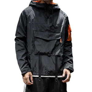 Wholesale Fashion <strong>Mens</strong> <strong>Jacket</strong> Half Zipper Custom Logo <strong>Pullover</strong> Hooded Streetwear Windbreaker <strong>Jackets</strong> - Product Image 3