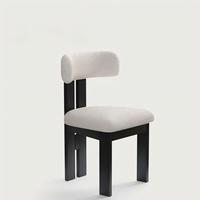 Chaises de salle à manger en bois confortables avec pieds en bois et tissu bouclé en laine, pour restaurant, hôtel, mariage, avec coussin rembourré
