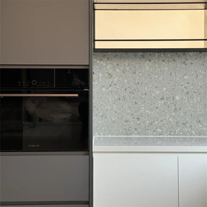 Popolare angolo cottura moderno impostato in cucina di Design cina armadio in melamina con carcassa in acciaio lavello per uso appartamento - Product Image 4