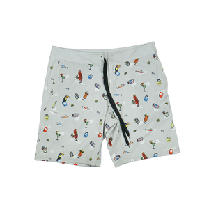 Boardshorts d'été à imprimé floral pour hommes poche latérale élastique style décontracté anti-rides short de bain chaud Porto Rico - Product Image 1