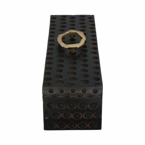 Scatola decorativa testurizzata con maniglia in metallo per decorazioni per la casa, portaoggetti per gioielli, scatola portaoggetti - Product Image 3