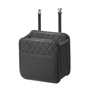 Bolsa de almacenamiento para coche, organizador multifuncional de cuero para respaldo de asiento, 5L, con asa, color negro - Product Image 3