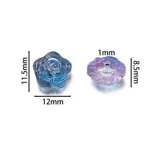 Transparent Rose Glass <b>Spacer</b> Beads Crystal Lampwork For Jewelry Making DIY Bracelets Phone Chains Beaded Accessories - Product Image 2