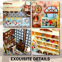 Kit Rumah Miniatur DIY, Kit Bangun Rumah Miniatur, Toko Aromaterapi, Kerajinan Puzzle Kayu 3D