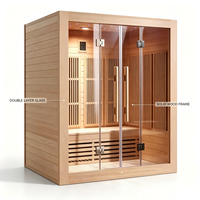 Salle de sauna en bois de pruche de grande capacité, infrarouge lointain et vapeur, pour gymnases, hôtels, bien-être à domicile