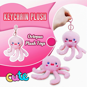 U953 <span class=keywords><strong>Peluche</strong></span> Octopus Personnalisable Porte-clés Animal en <span class=keywords><strong>Peluche</strong></span> Kawaii Petit Jouet Octopus pour Enfants et Adolescents Sac d'École Sac à Dos - Product Image 4