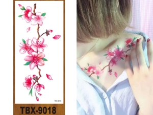 Autocollants de <span class=keywords><strong>tatouage</strong></span> temporaire pour femmes, imperméables, non toxiques, écologiques, 3D, fleurs de rose et de pivoine, dure 5 à 7 jours - Product Image 6